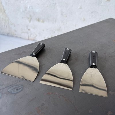 SCRAPER STAINLESS STEEL SPATULA RESIN HANDLE